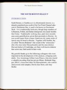 South Boston Dialect