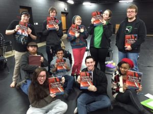 Assistant Professor of Theatre Lisa Bohn's class at Arkansas State University poses with their books.